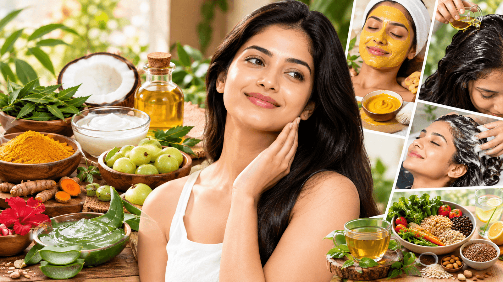 Ayurvedic Beauty and Wellness Collage